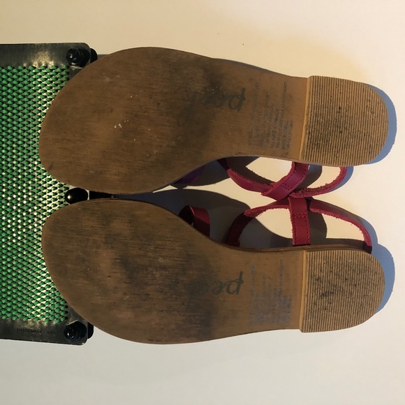 Peek Little Kids Fushcia Strappy Leather Sandals - Picture 6 of 7